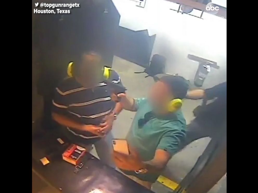 PHOTO: Two men have been banned from a gun store in Texas for life after one of them point a gun at the other to take selfie on Oct 5, 2018.