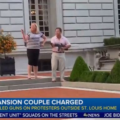 Video of Mark and Patricia McCloskey in front of their mansion went viral.