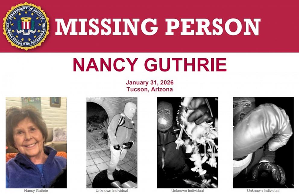 PHOTO: The FBI updated their missing person poster for Nancy Guthrie, Feb. 10, 2026.