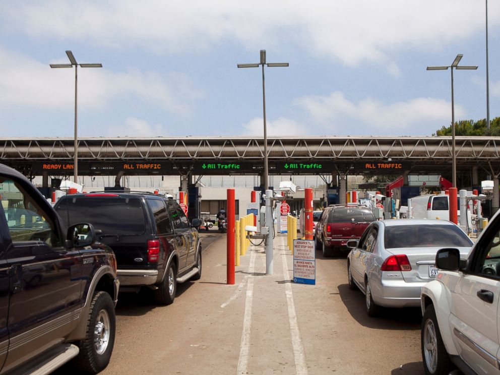 PHOTO: Cars that have just crossed into the U.S. from Mexico wait to speak to a U.S. Customs and Border Protection (CBP) officer at the Otay Mesa Port of Entry in San Diego, California, U.S., on Friday, June 7, 2013.