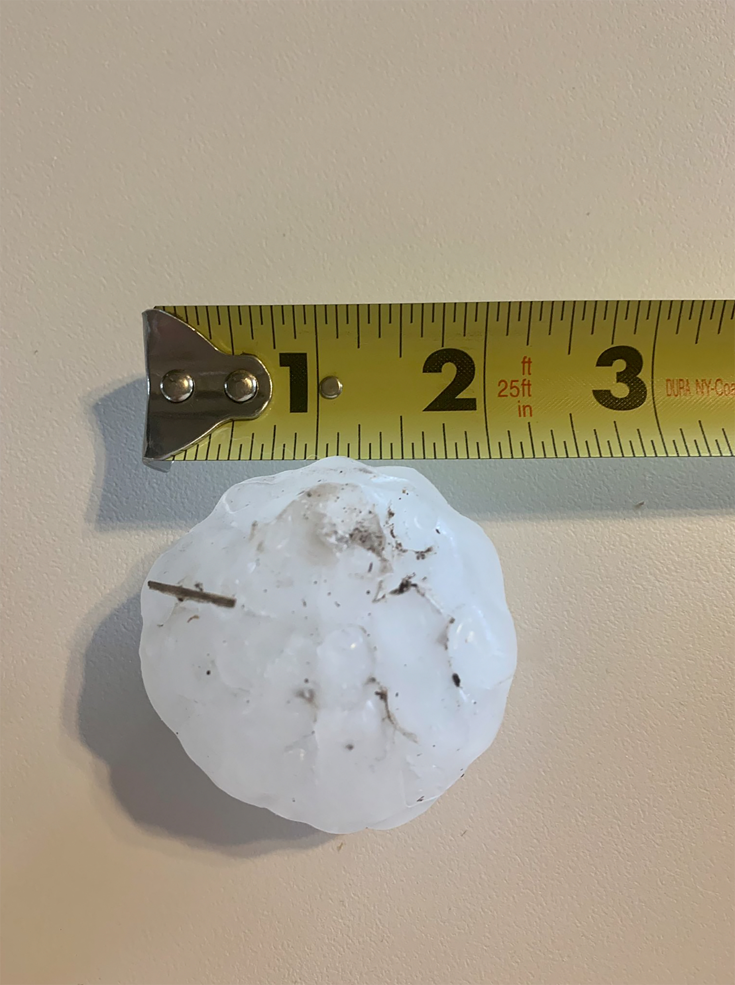 PHOTO: Hail that fell during a storm in Peaster, Texas, Mar. 16, 2023.