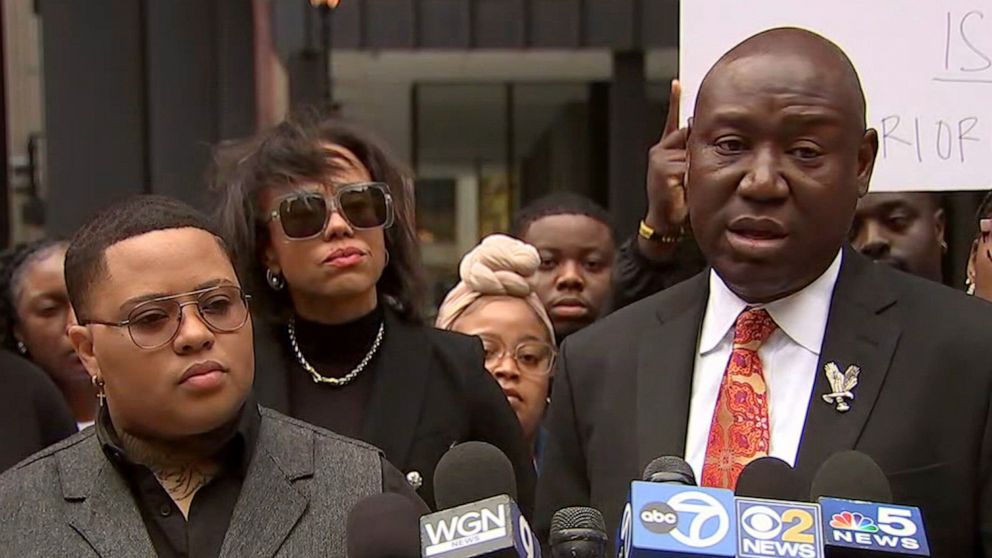 PHOTO:  Civil rights attorney Ben Crump (right), along with attorney Diandra "Fu" Debrosse Zimmermann (center,left) is representing Jenny Mitchell (left) in her lawsuit against several companies that manufacture hair straightening products