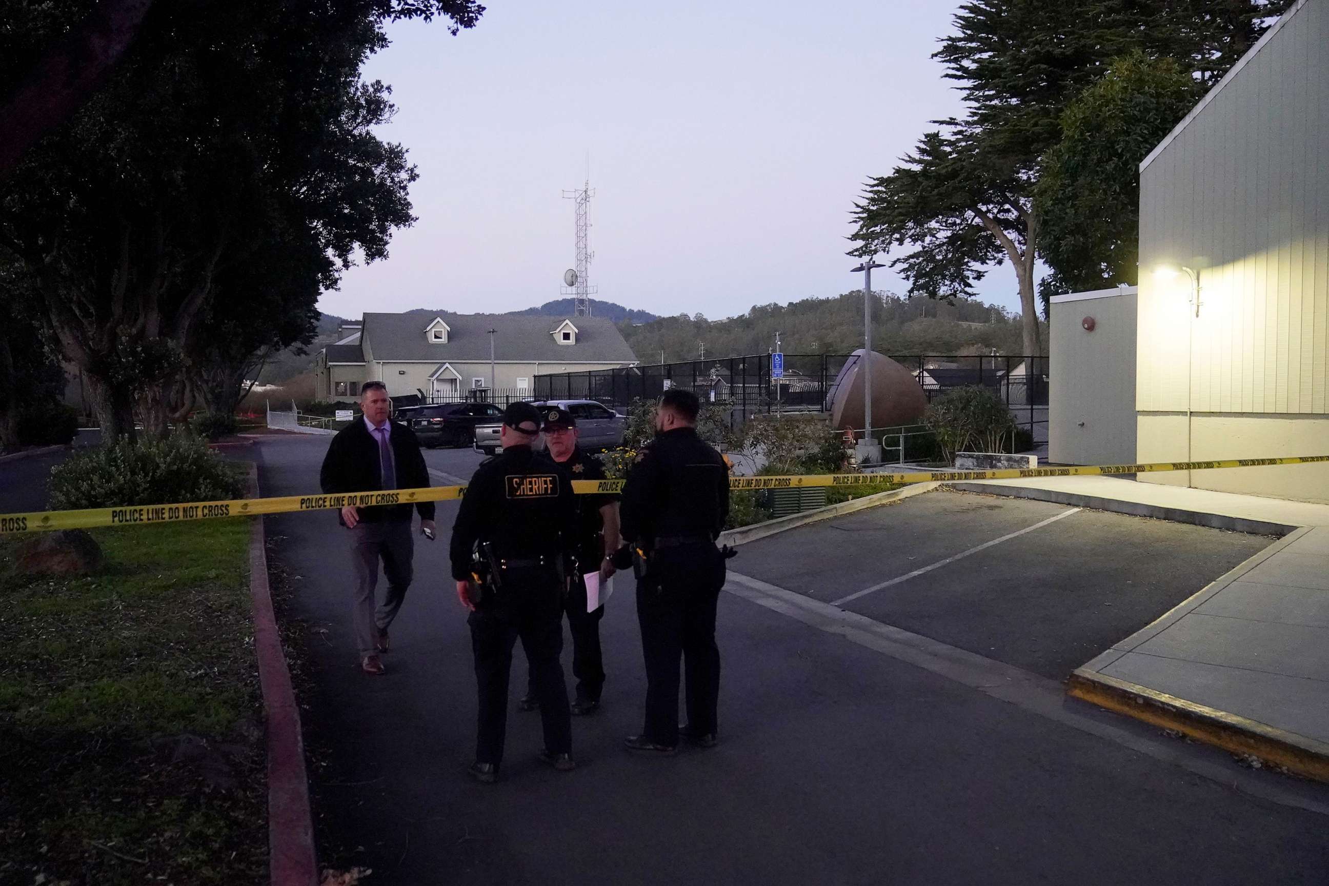 PHOTO: Police tape is placed near the scene of a shooting, Jan. 23, 2023, in Half Moon Bay, Calif.