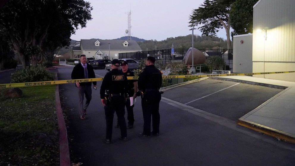 PHOTO: Police tape is placed near the scene of a shooting, Jan. 23, 2023, in Half Moon Bay, Calif.