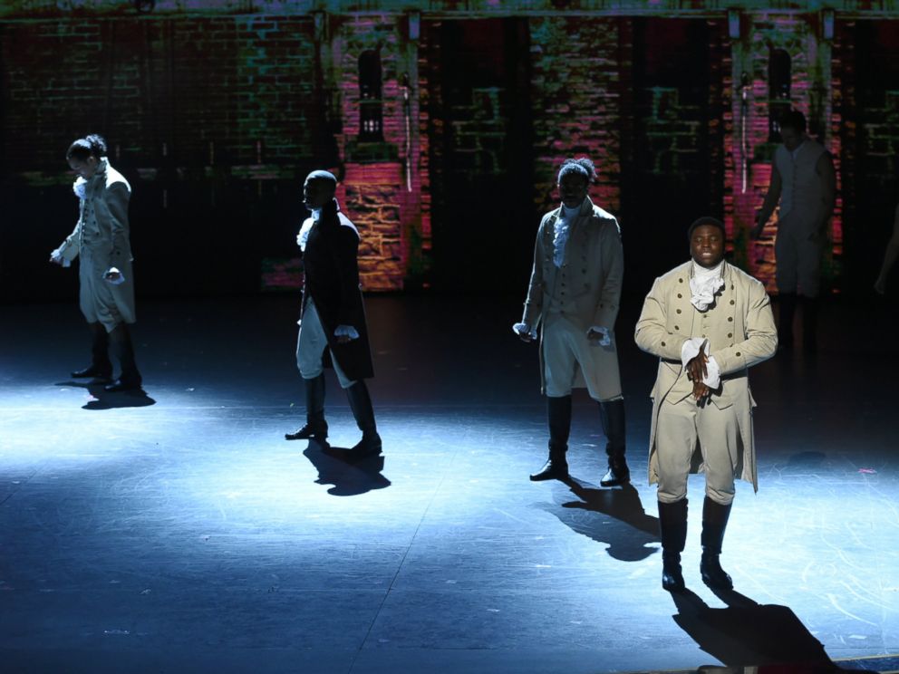 PHOTO: The cast of Hamilton at the Tony Awards at the Beacon Theatre on Sunday, June 12, 2016, in New York.
