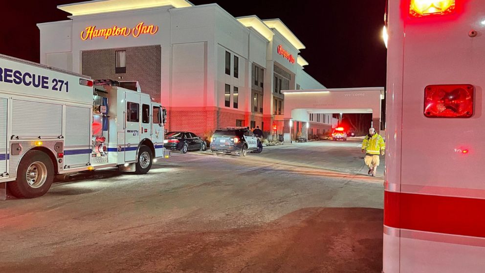 PHOTO: Eight people were hospitalized after a suspected carbon monoxide leak at a Hampton Inn in Marysville, Ohio, Jan. 29, 2022.