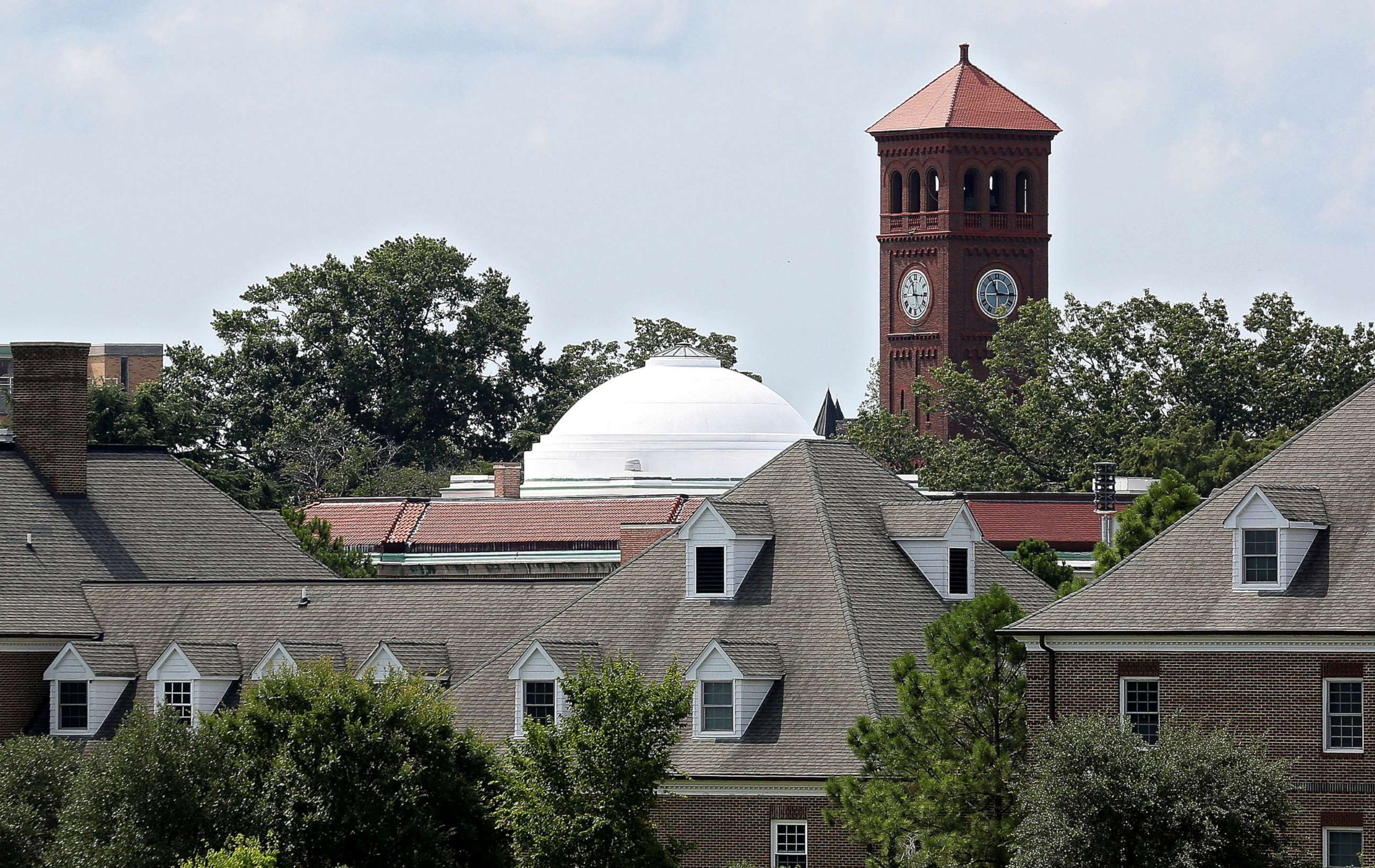 PHOTO: Buildings sit on the campus of Hampton University, July 26, 2019, in Hampton, Va.