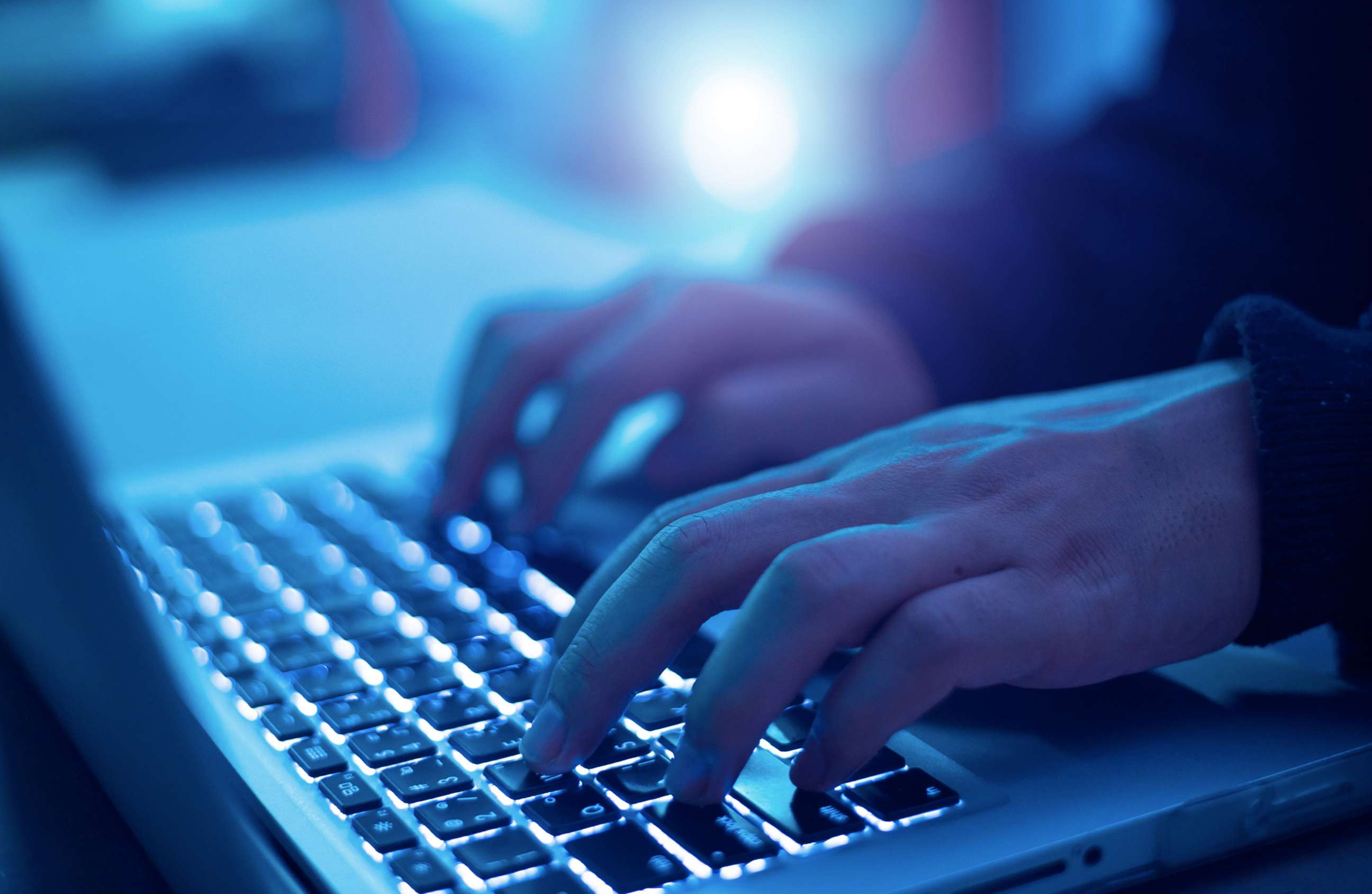 PHOTO: A person uses a laptop in this stock photo.