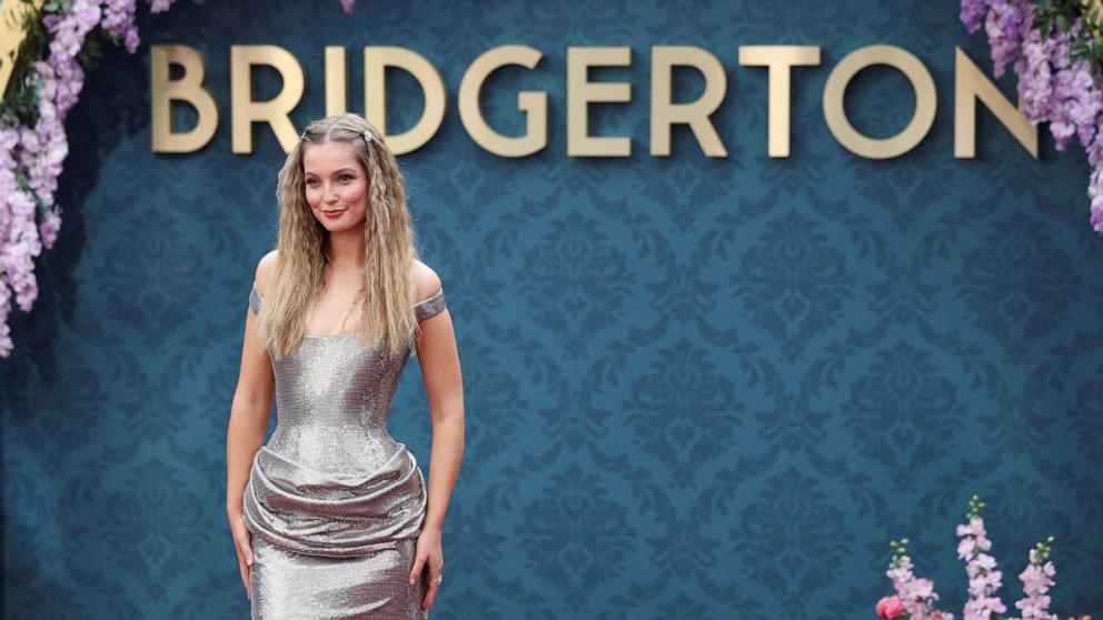 PHOTO: Hannah Dodd arrives for the launch of 'Bridgerton' Season 3 Part 2, in London, on June 12, 2024.