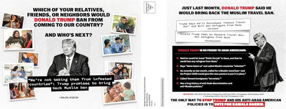 PHOTO: The Harris campaign is launching a mailer campaign to target Arab American voters in Michigan.