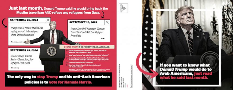 PHOTO: The Harris campaign is launching a mailer campaign to target Arab American voters in Michigan.