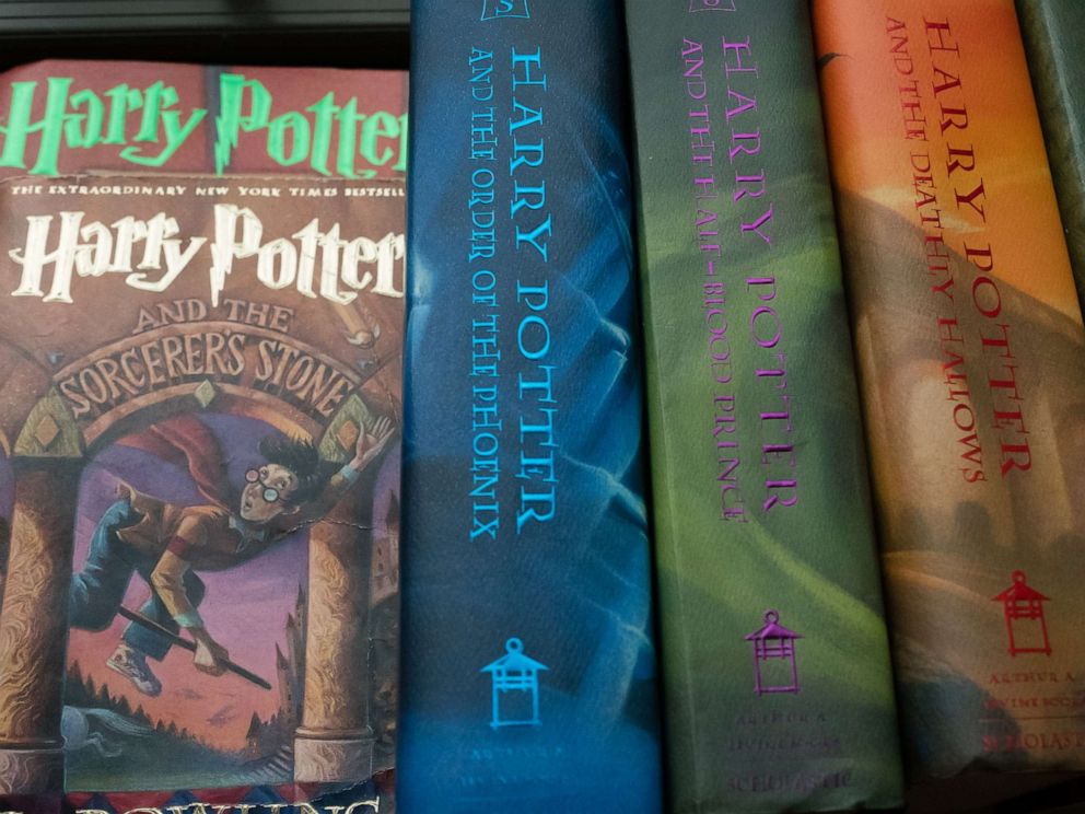 PHOTO: In this June 19, 2017, file photo, a collection of Harry Potter books is shown.