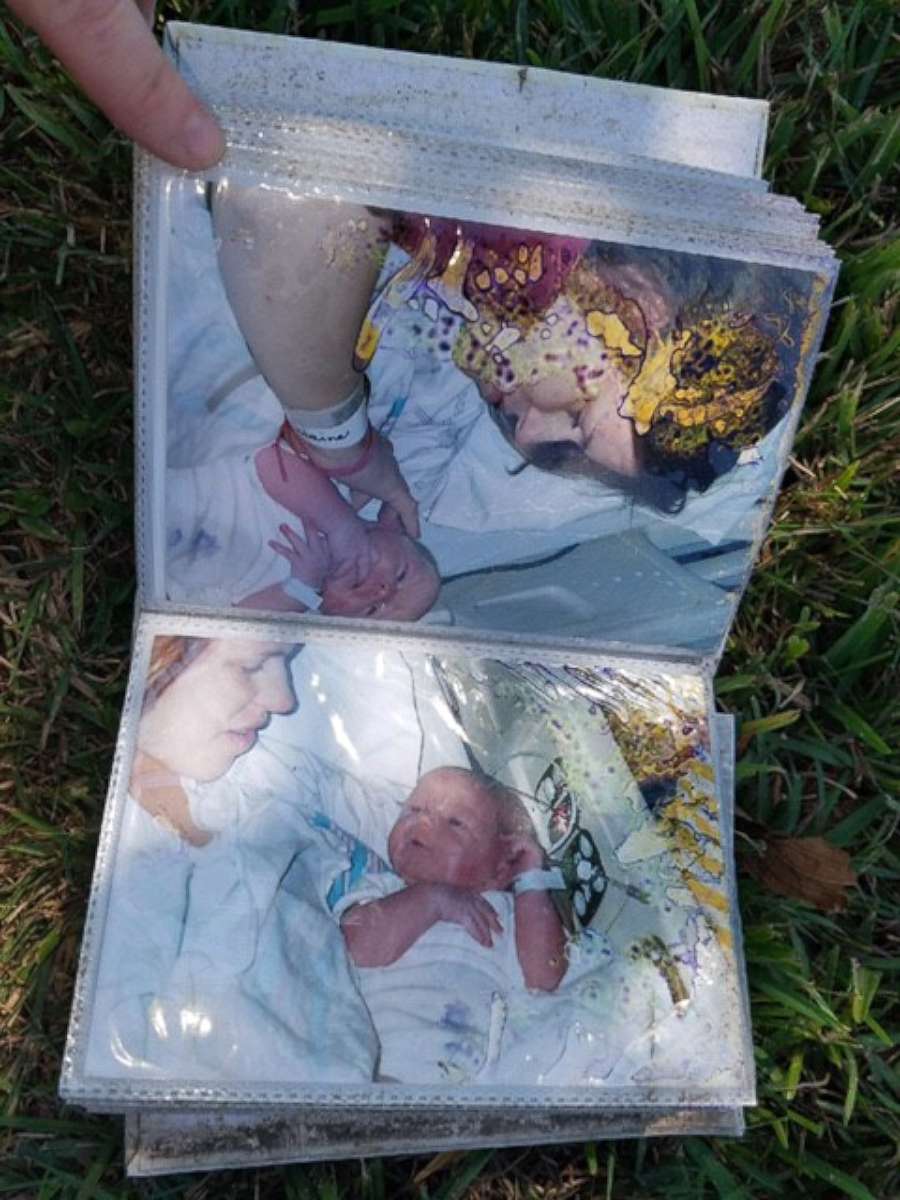 PHOTO: Kristie Fudge's Baytown, Texas, home was ruined by Harvey floodwaters and her daughter's baby album was recovered blocks away. 