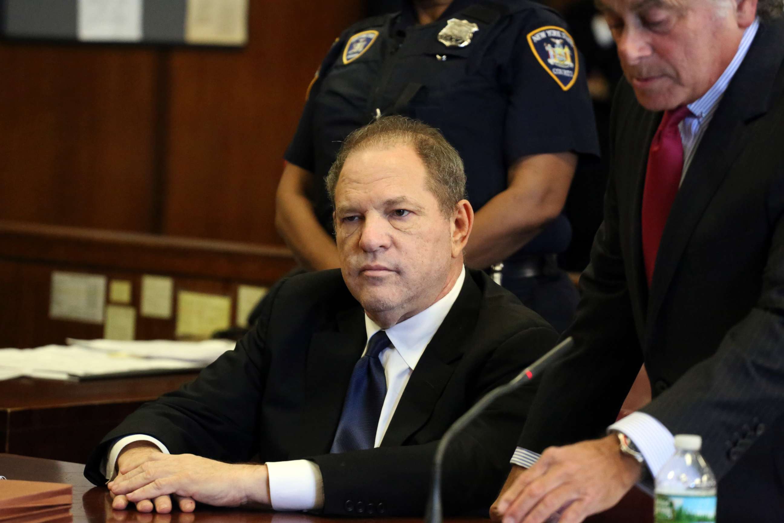 PHOTO: Harvey Weinstein appears at his arraignment in Manhattan Criminal Court on July 9, 2018 in New York.