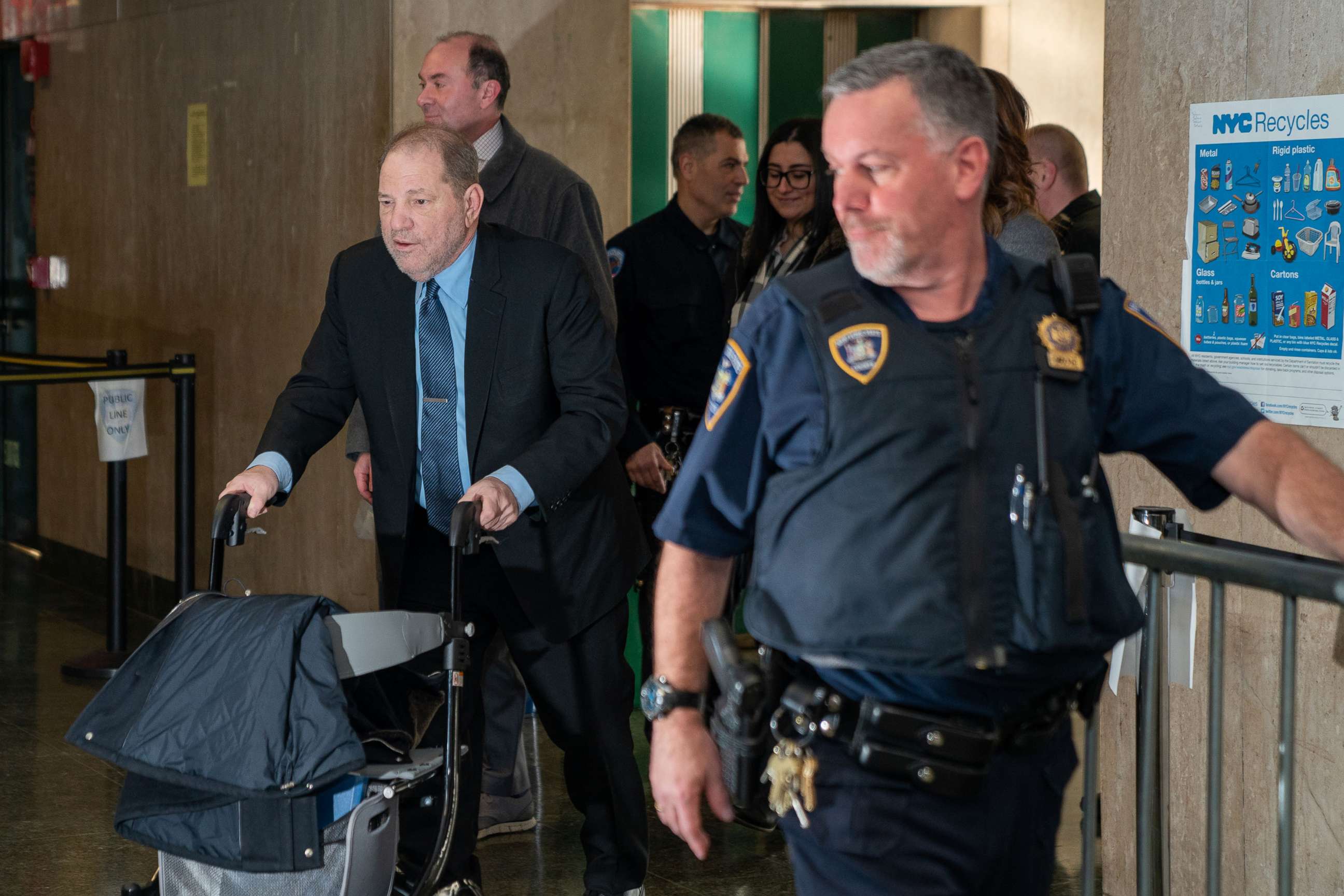 PHOTO: Harvey Weinstein arrives at Manhattan Criminal Court for his sexual assault trial on January 29, 2020 in New York.