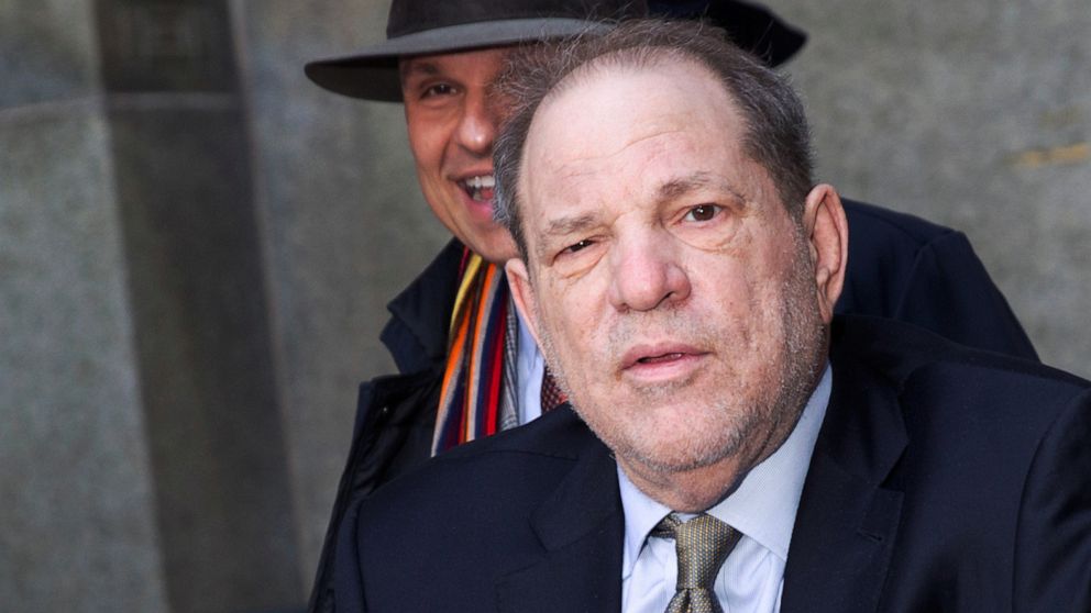 PHOTO: Film producer Harvey Weinstein and his legal team leave the New York Criminal Court after a hearing for Weinstein's sexual assault trial in New York, Jan. 30, 2020.