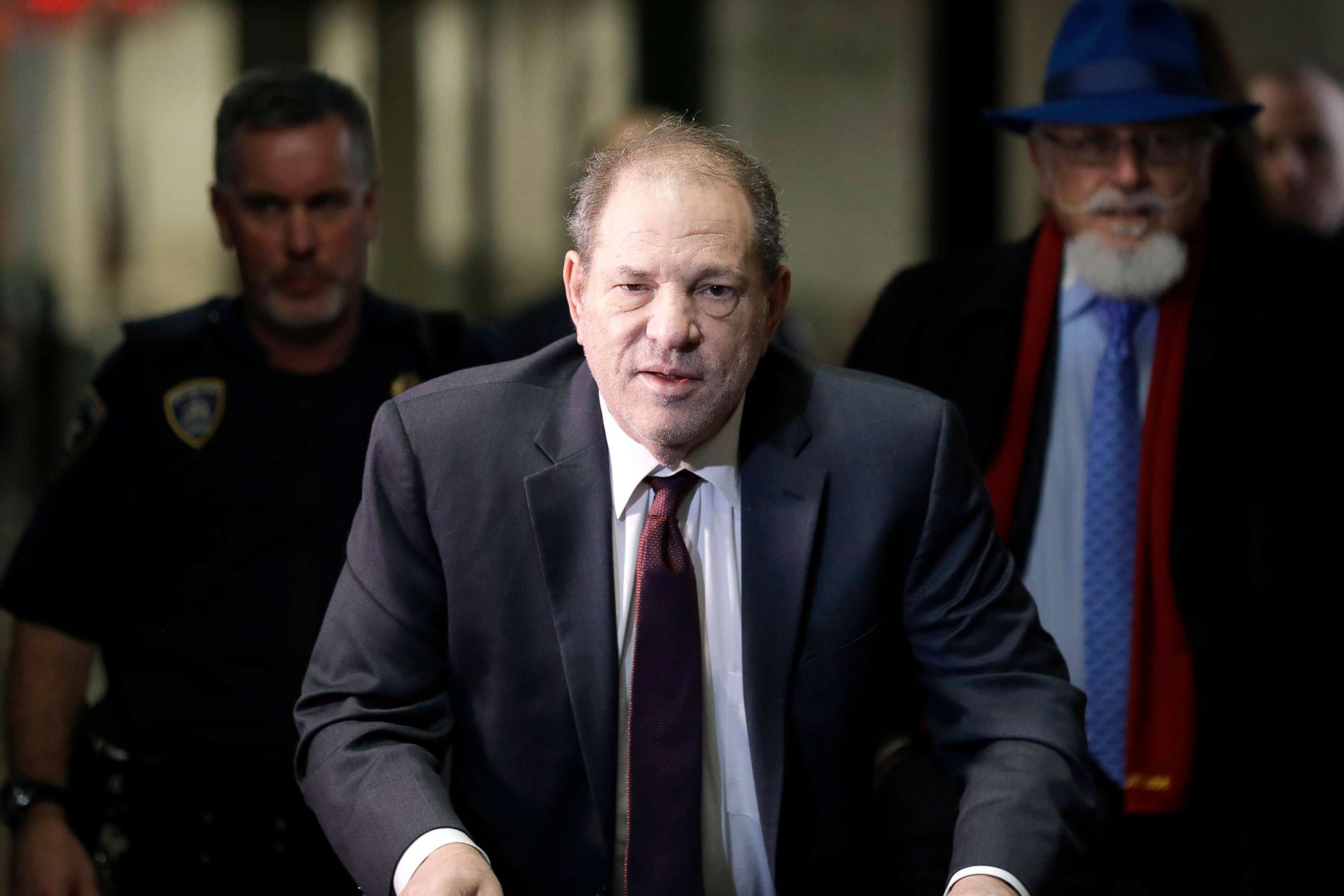 PHOTO: Harvey Weinstein arrives at a Manhattan courthouse for his rape trial in New York, Feb. 20, 2020.