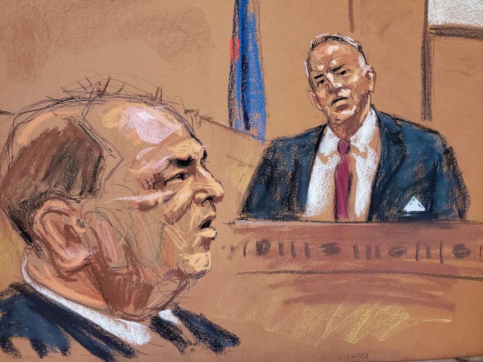 PHOTO: Lance Maerov testifies during film producer Harvey Weinstein's sexual assault trial at New York Criminal Court in the Manhattan borough of New York City, New York, Jan. 22, 2020 in this courtroom sketch.