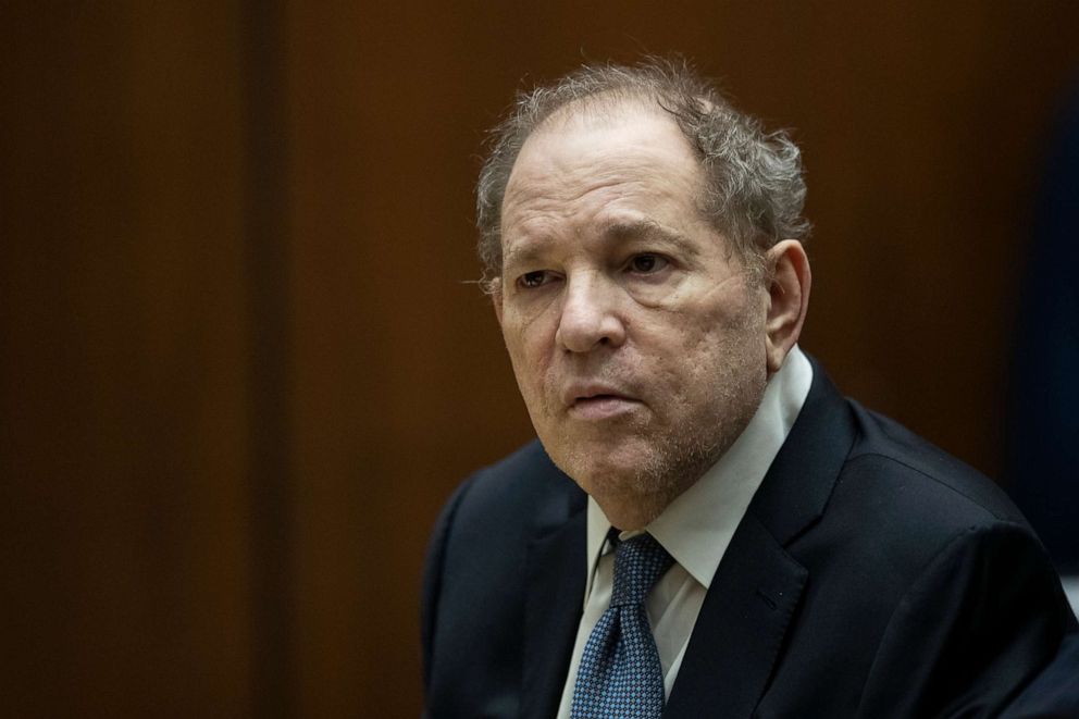 PICTURED: Former film producer Harvey Weinstein appears in court at the Clara Shortridge Foltz Criminal Justice Center on October 4, 2022 in Los Angeles.  Harvey Weinstein has been extradited from New York to Los Angeles to face sex-related charges.