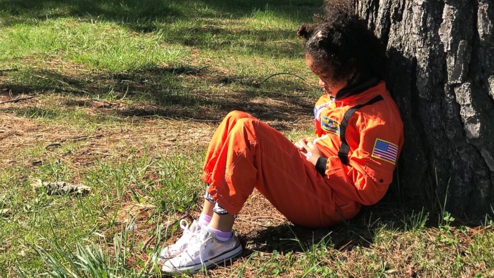 Havana Chapman-Edwards was the only student who walked out of her first-grade class in Alexandria, Va., for the National School Walkout on Friday, April 20, 2018.