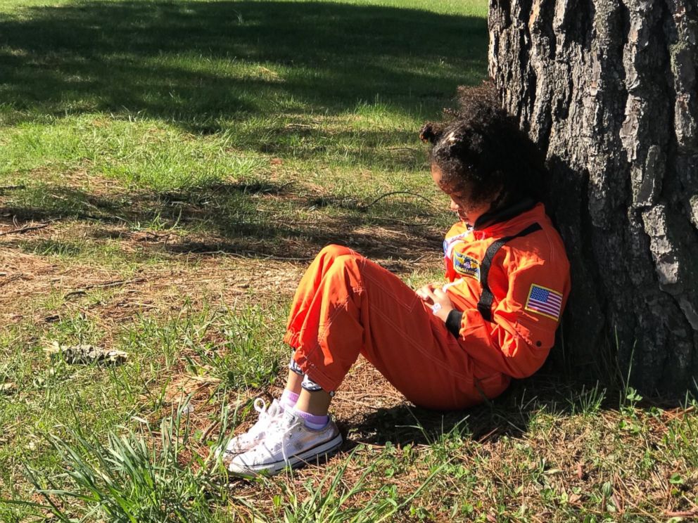 Havana Chapman-Edwards was the only student who walked out of her first-grade class in Alexandria, Va., for the National School Walkout on Friday, April 20, 2018.