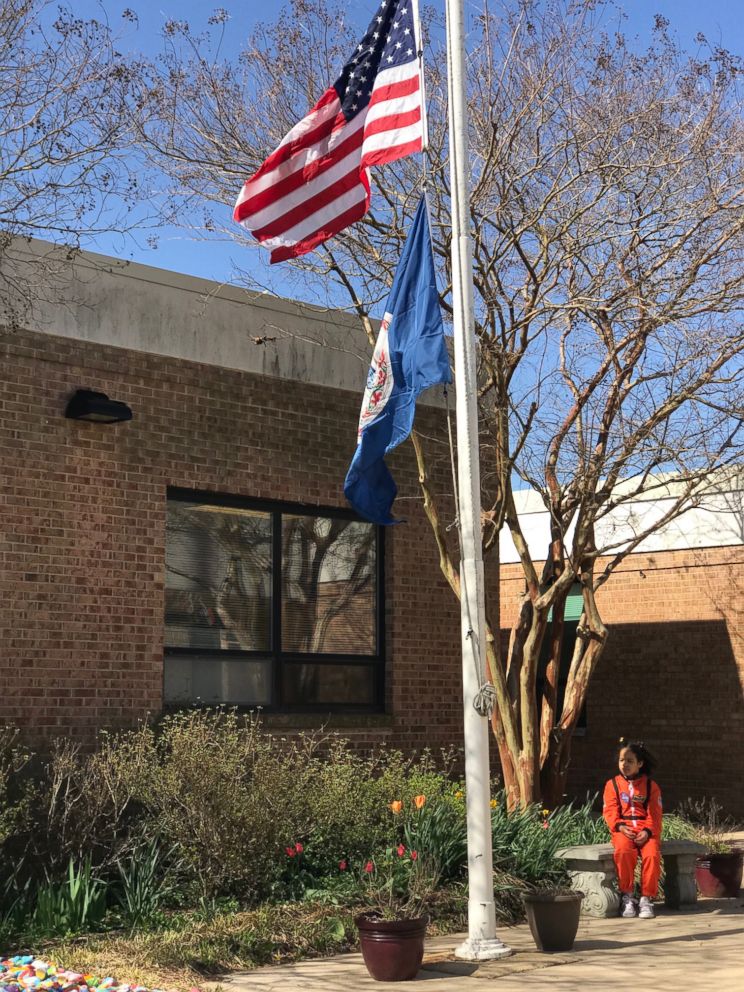 First-grader Havana Chapman-Edwards was the only kid to walk out of her school in Alexandria, Va., on Friday, April 20, 2018 for the National School Walkout.