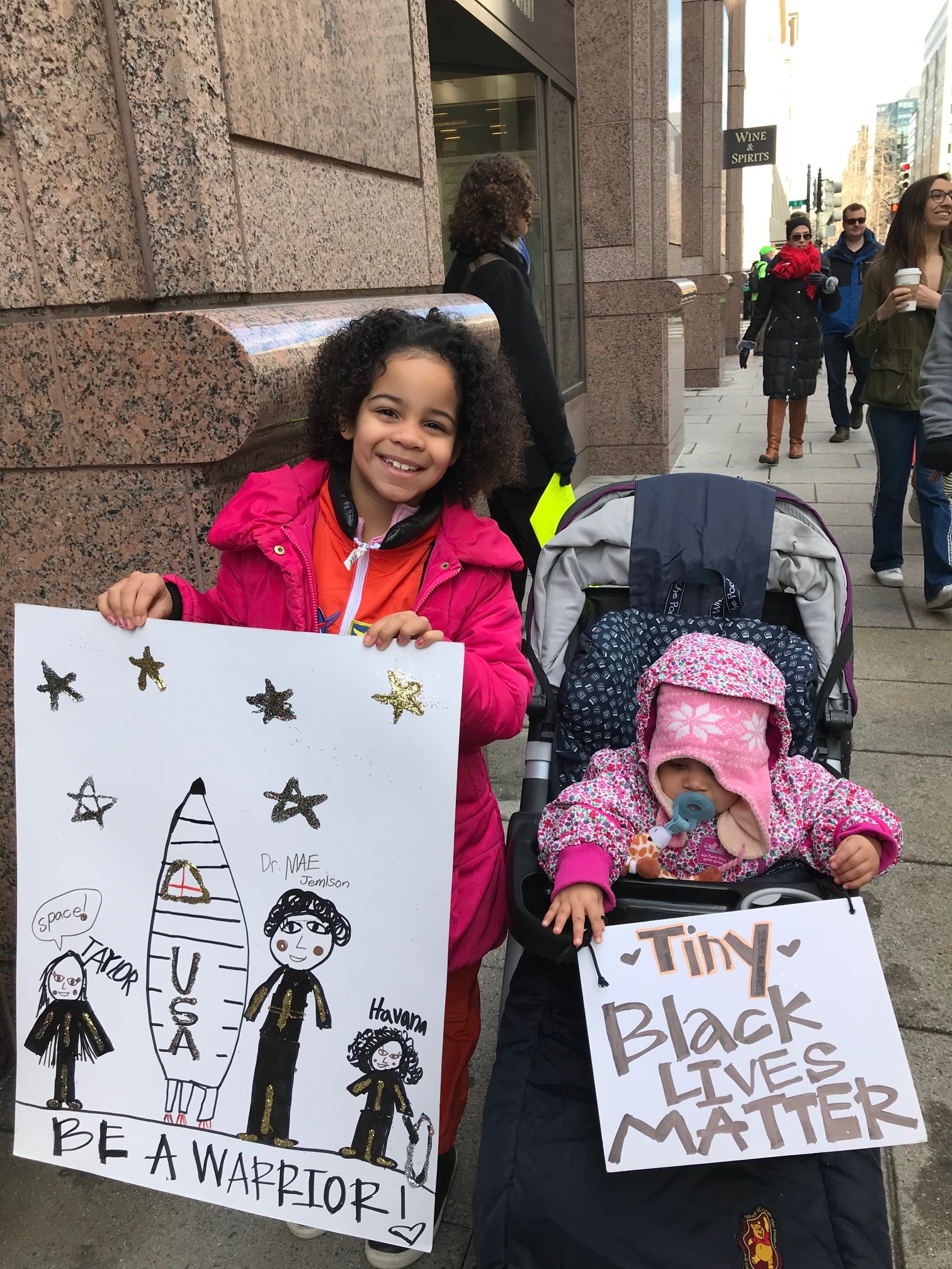 Havana Chapman-Edwards, left, attended the March for Our Lives in Washington, D.C., with her family on March 24, 2018.
