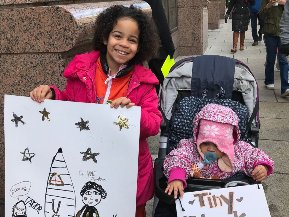Havana Chapman-Edwards, left, attended the March for Our Lives in Washington, D.C., with her family on March 24, 2018.