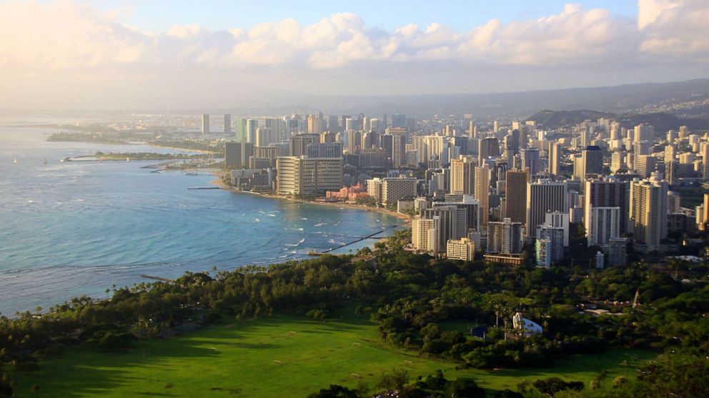 PHOTO: The Honolulu skyline and Waikiki Beach.
