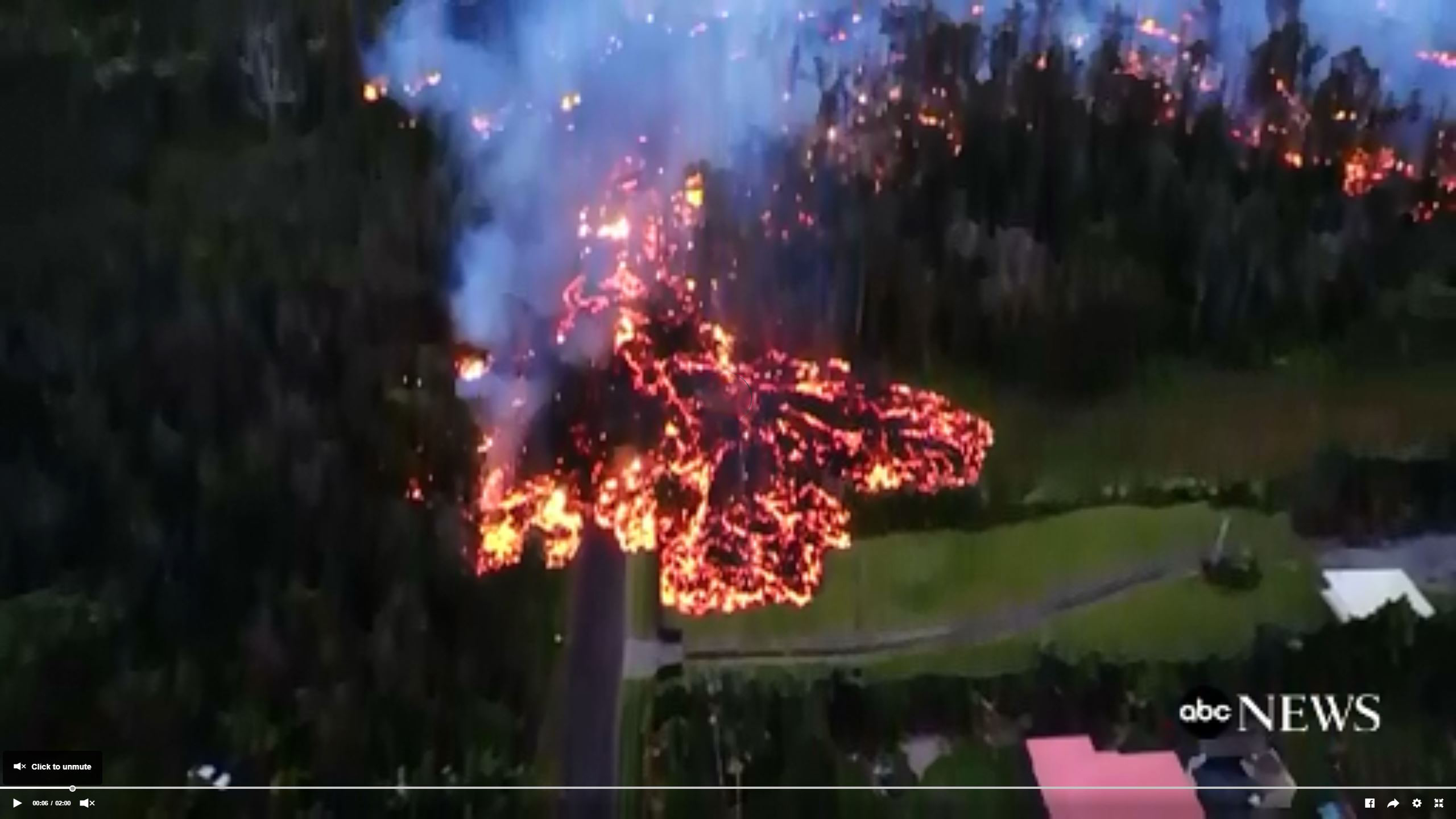 PHOTO: Drone captures destruction of Kilauea lava flow on Hawaii’s Big Island, May 6, 2018.