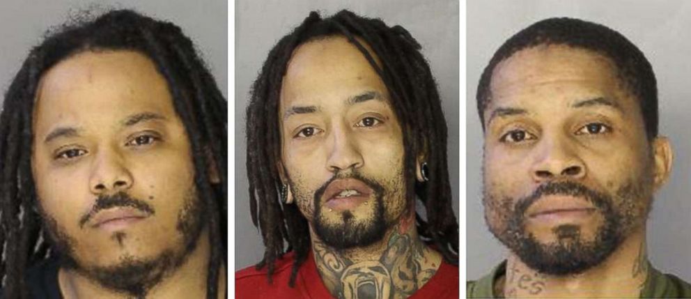 PHOTO: Irvin "Gotti" Hawkins, Tyrone Jackson and Aki Gathright were booked in Chester County Prison, Penn., Feb. 8, 2019.