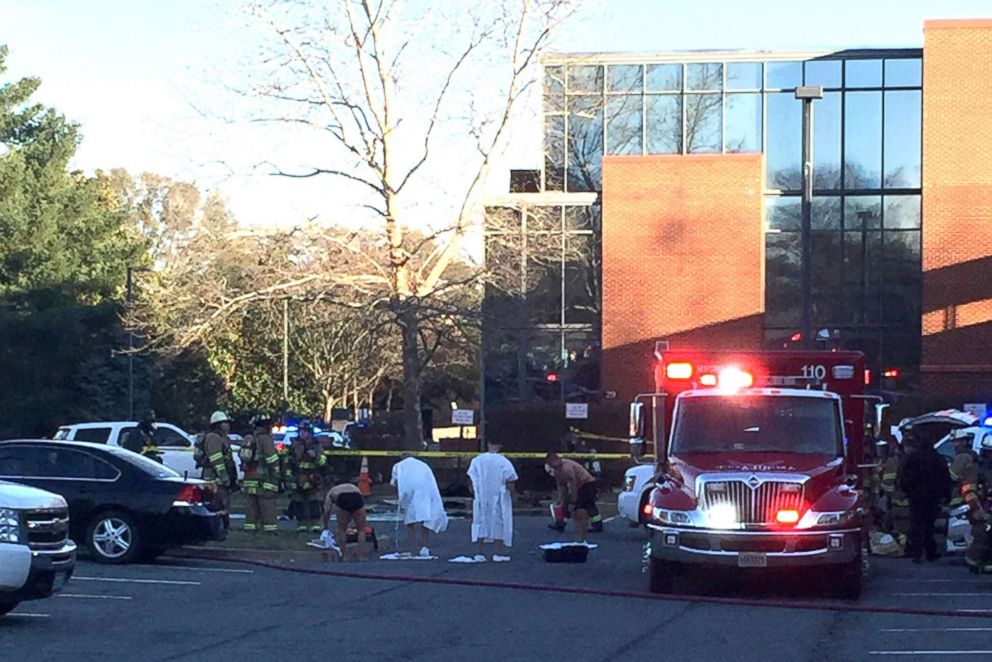 PHOTO: A hazmat investigation in underway at Myer-Henderson Hall in Arlington, Va., Feb. 27, 2018.