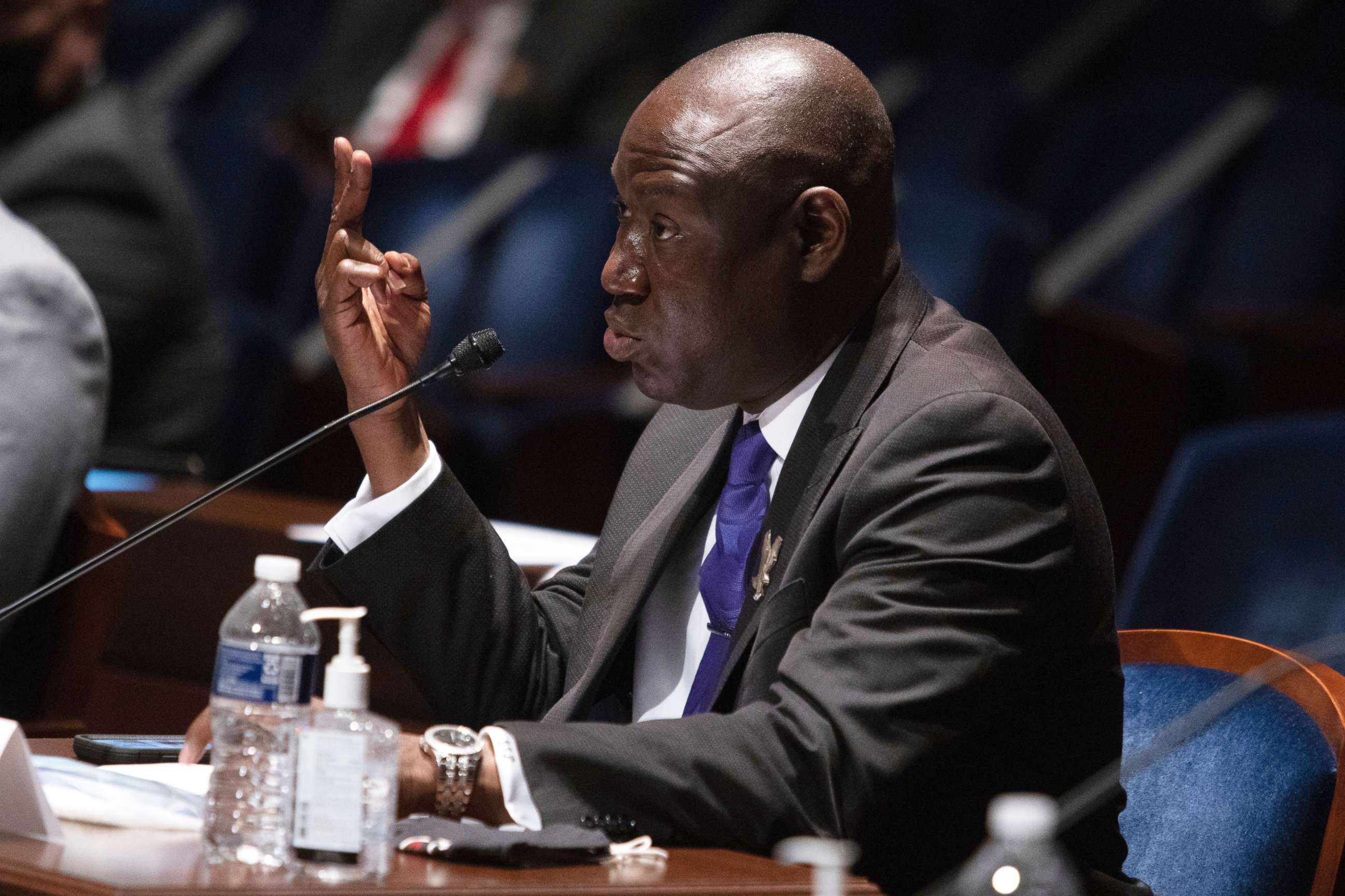 PHOTO: Civil rights attorney Ben Crump speaks during a House Judiciary Committee hearing on proposed changes to police practices and accountability on Capitol Hill, Wednesday, June 10, 2020, in Washington.