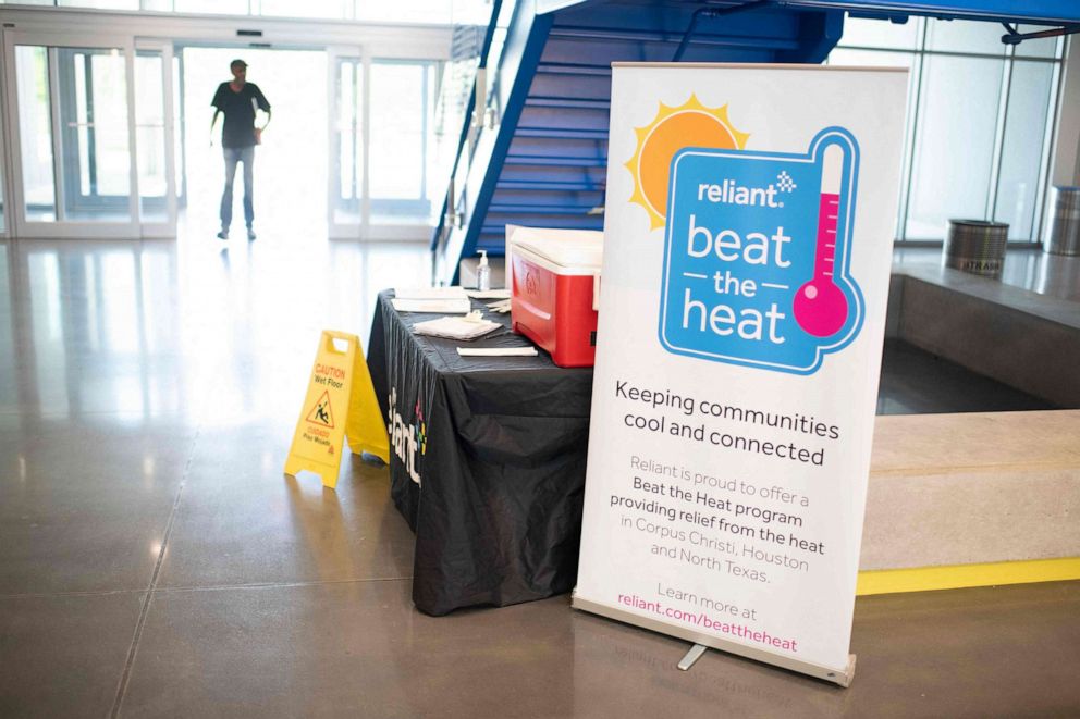 PHOTO: A cooling center at the Sunnyside Health and Multi-Service Center in Houston, Texas, June 27, 2023.