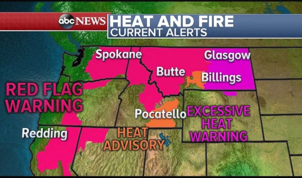 Red flag warnings are in effect across Northern California, as well as parts of Washington, Idaho ad Montana.