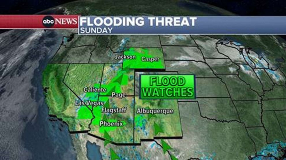 PHOTO: An ABC Graphic shows the areas of high risk of flooding on Aug. 14, 2022.