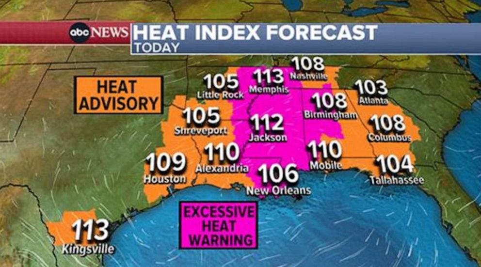 PHOTO: Heat index forecast graphic