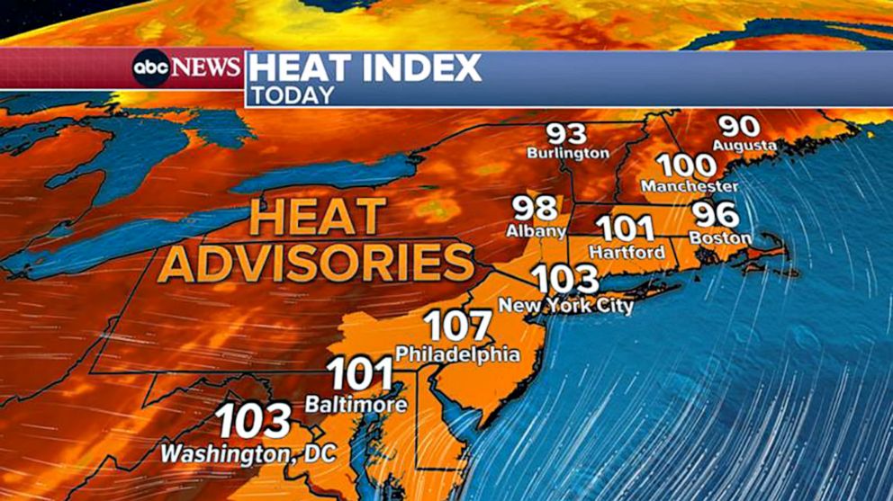 PHOTO: Heat alerts have been issued from the Carolinas all the way to New Hampshire.