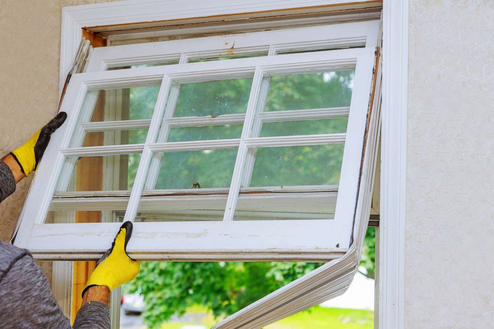 PHOTO: Windows are replaced in an old house to build energy efficiency in an undated stock image.