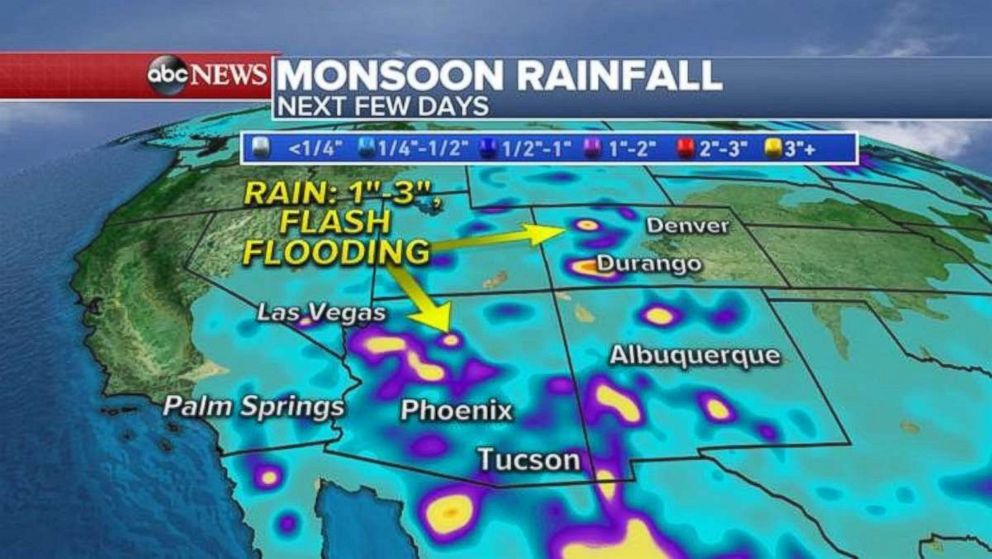 Rain is much-needed in the Southwest, though flooding and winds could bring bad news as well.