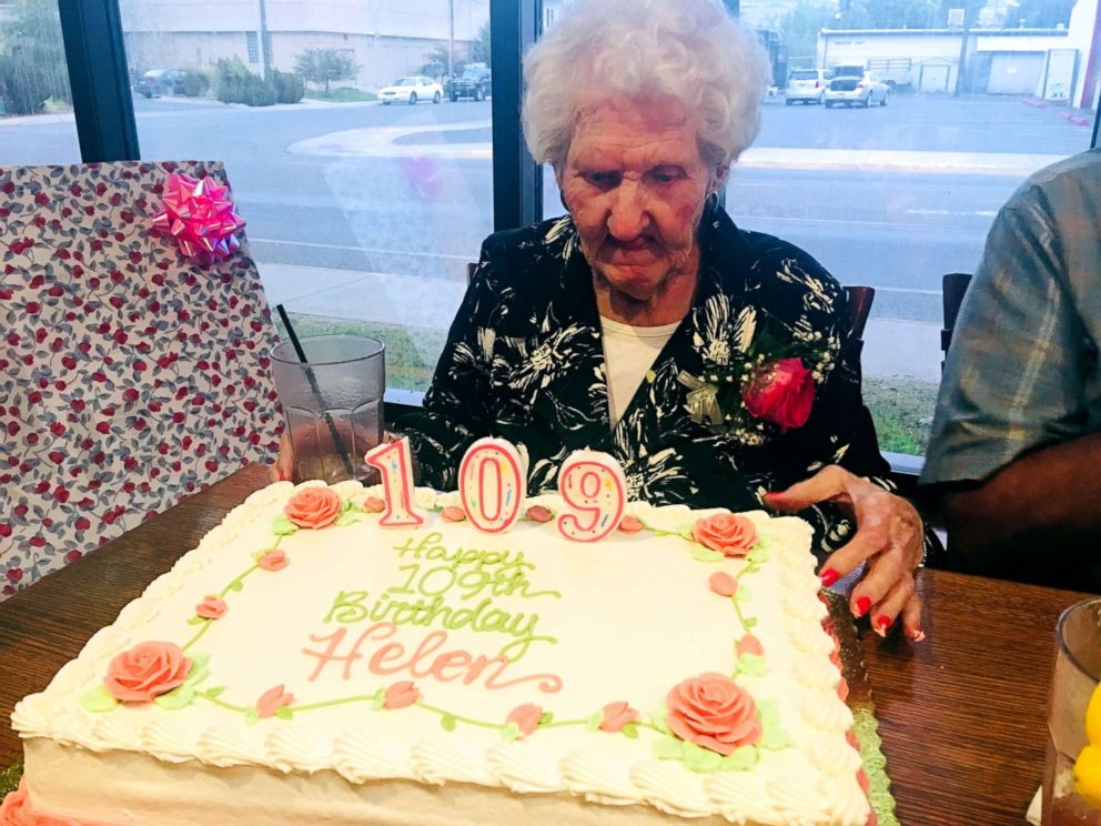 PHOTO: The Montana Club in Missoula, Montana, paid 109-year-old Helen Self, seen here, to eat there on Aug. 17 as part of their birthday discount. 