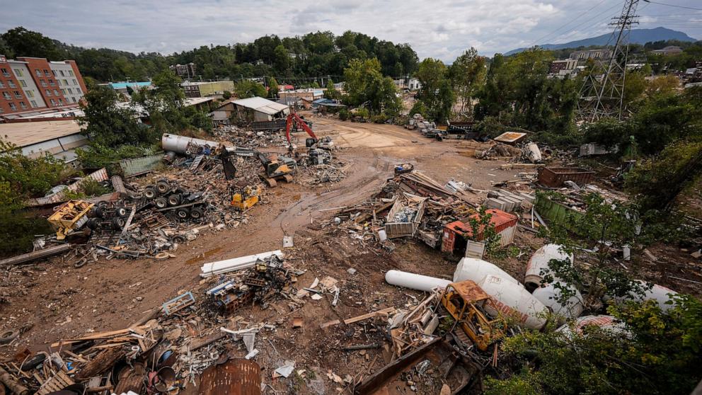 PHOTO: Debris is seen in the aftermath of Hurricane Helene, Sept. 30, 2024, in Asheville, N.C. 