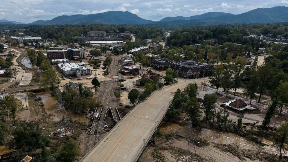 PHOTO: Debris is seen in the aftermath of Hurricane Helene, Sept. 30, 2024, in Asheville, N.C. 