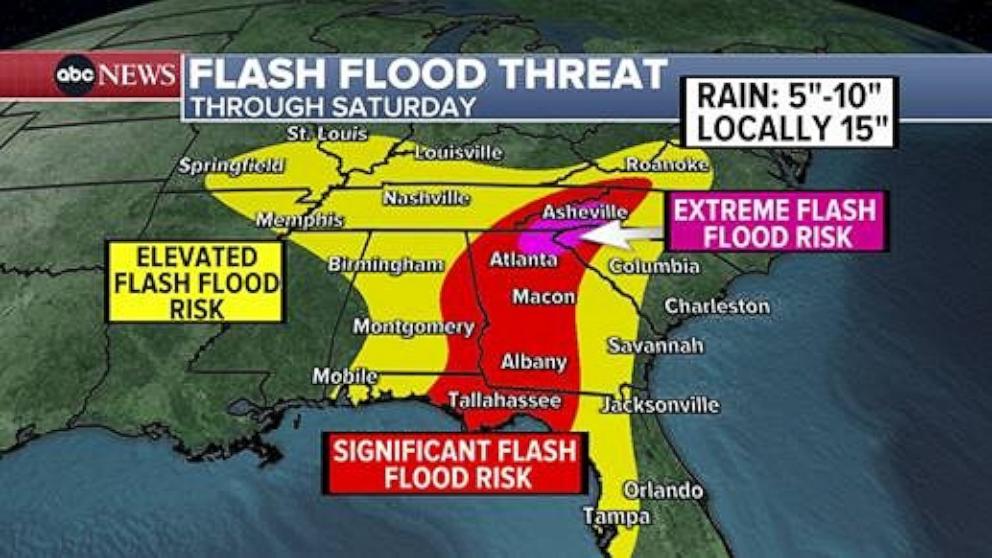 PHOTO: Hurricane Helene flash flood warning thru Saturday