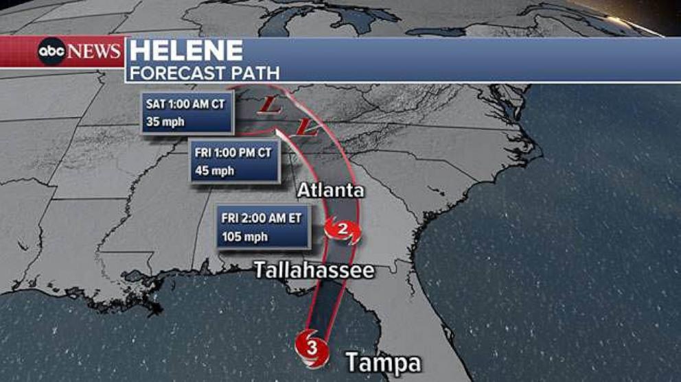 PHOTO: Hurricane Helene forecast path