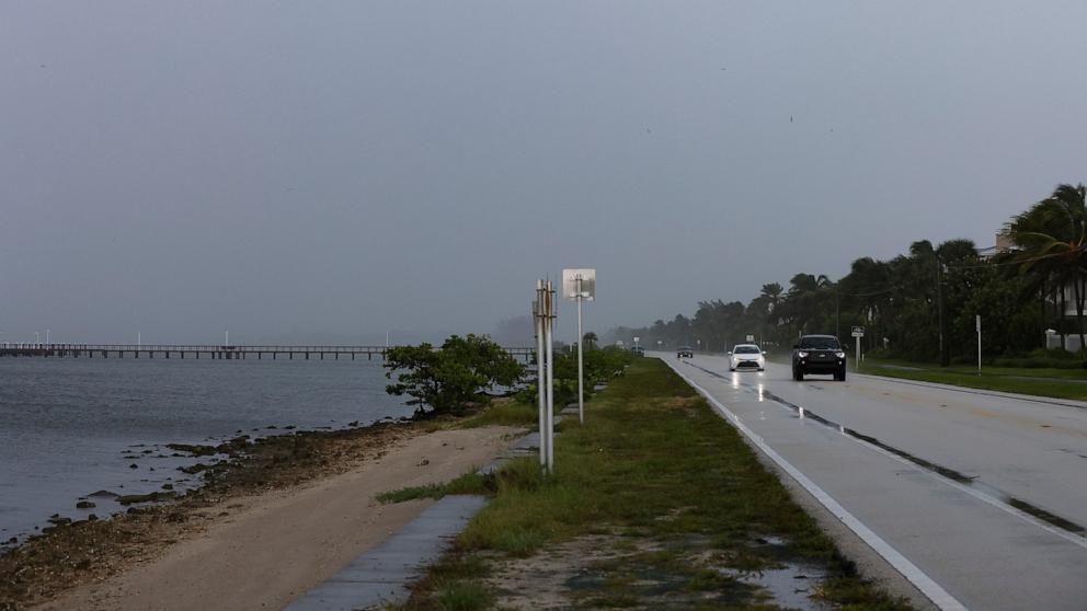 PHOTO: A storm is seen along A1A on Sept. 25, 2024, in St. Lucie County, Fla.