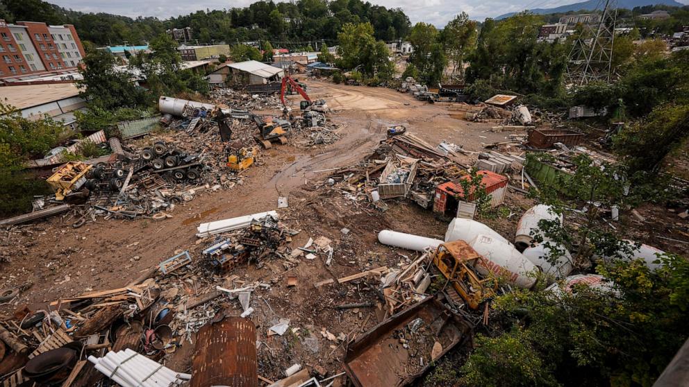 PHOTO: Debris is seen in the aftermath of Hurricane Helene, Sept. 30, 2024, in Asheville, N.C.