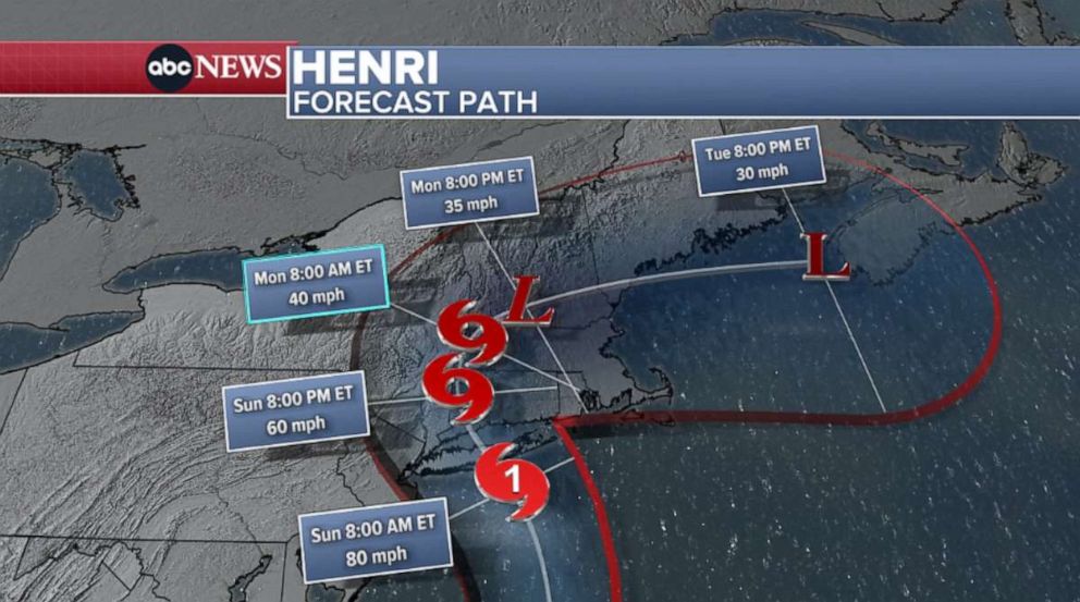 PHOTO: Henri is predicted to hit Long Island as a hurricane on Sunday.