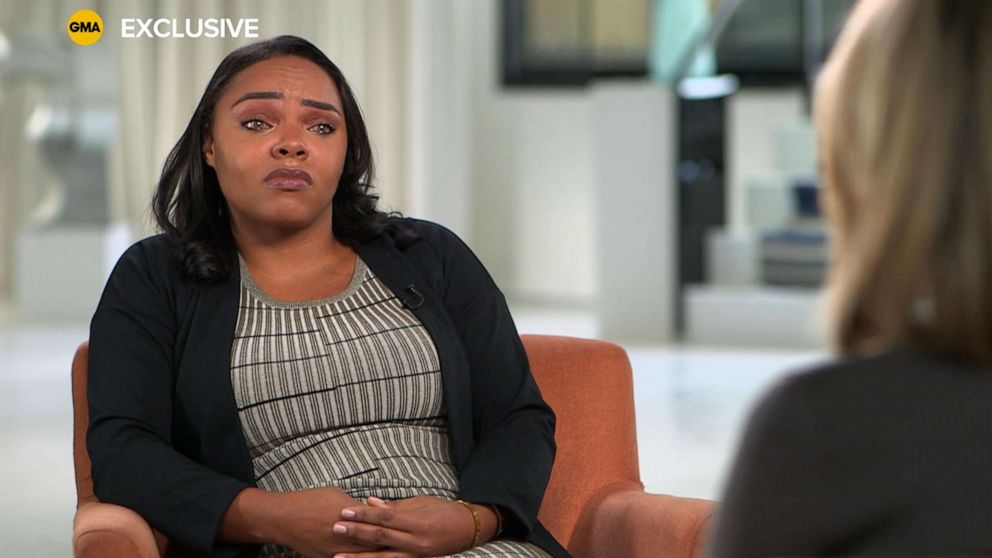 PHOTO: Shayanna Jenkins, the fiancee of the late Aaron Hernandez speaks with ABC News.