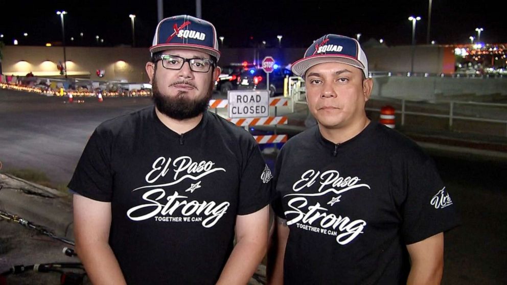PHOTO: Baseball coaches-turned-heroes Jimmy Villatoro and Ray Garcia appeared on "Good Morning America," to talk about saving two mothers and a group of kids in the aftermath of the Walmart shooting in El Paso, Texas.